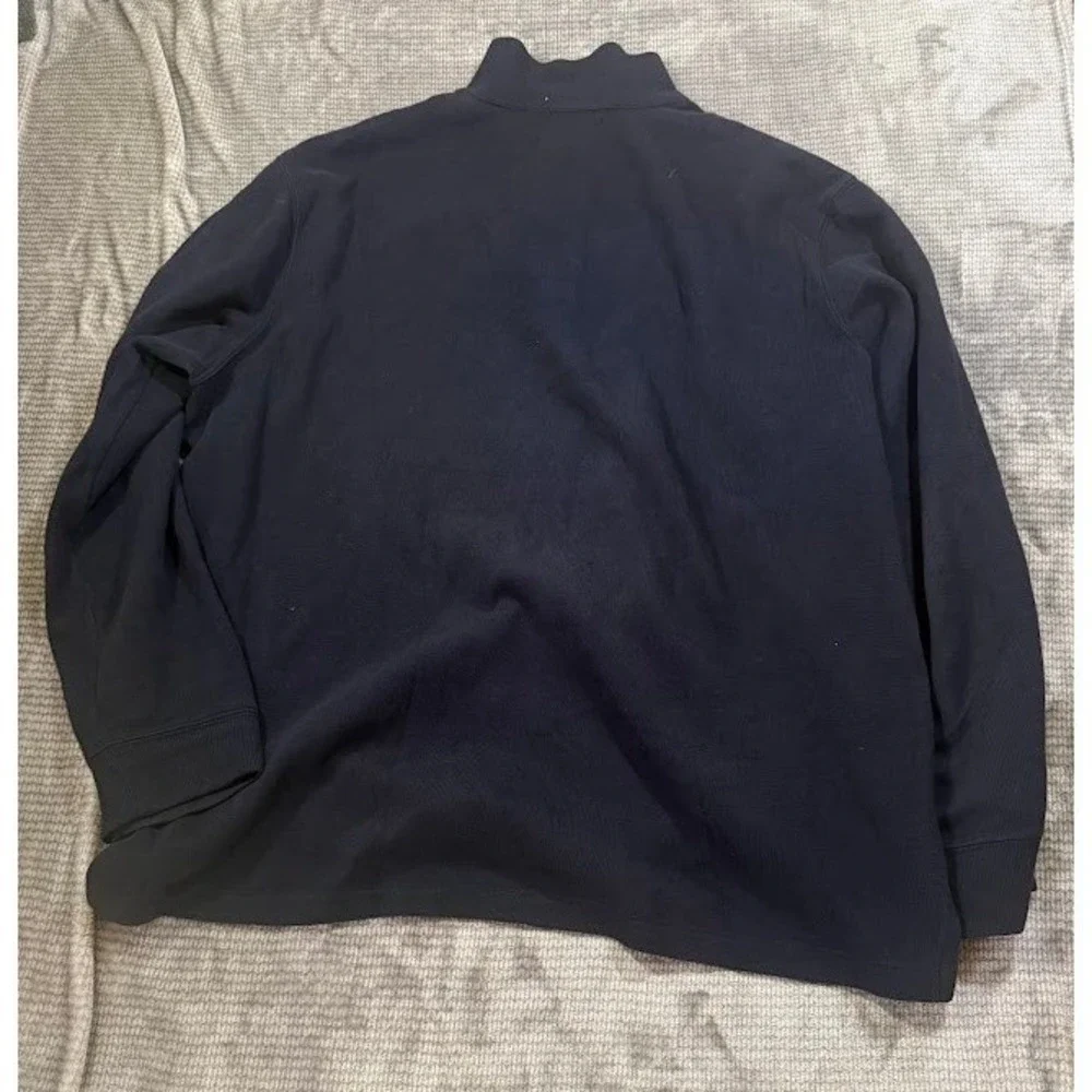 Polo‎ Ralph Lauren Mens XXL Navy Blue 100% Cotton Quarter Zip Pullover Sweater